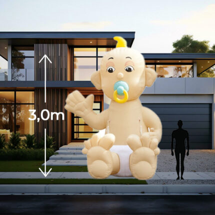 Opblaasbare baby met slabber voor woning